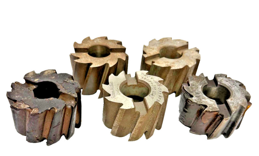 SHELL END MILL CUTTERS, 2-1/2" DIA, 1" ARBOR HOLE, 10 FLUTE, HSS,(LOT OF 6)