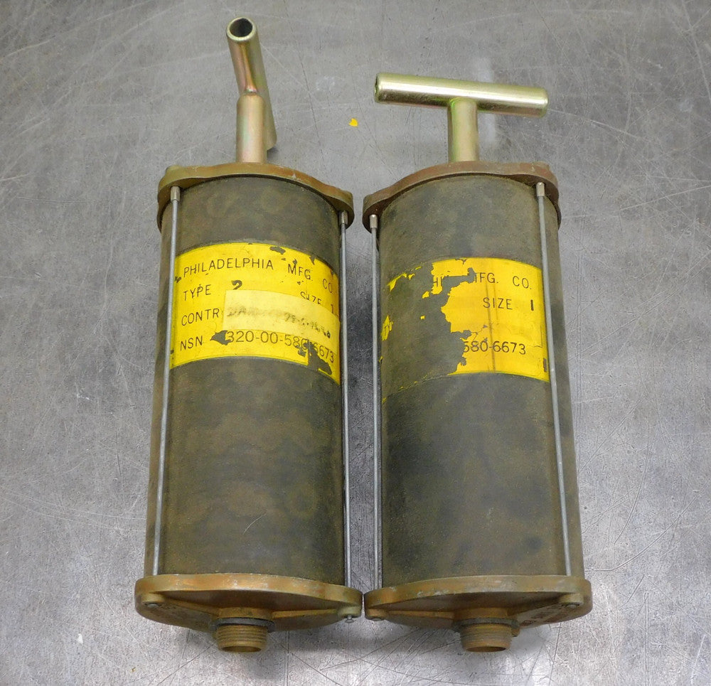 Lot of (2) US Army Military 4320-00-580-6673 Military Raft Bedding Hand Pump 1"