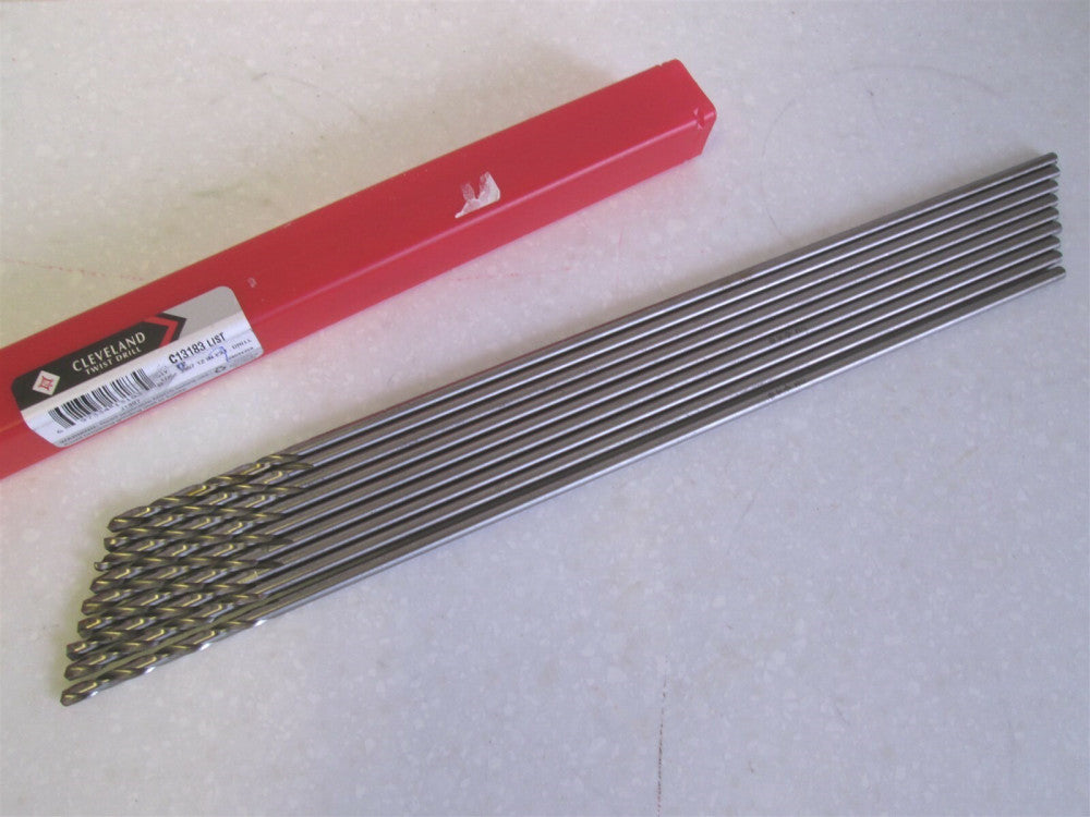 Cleveland (C13183) 11/64" x 2-1/2" x 12" OAL HSS Extension Drill Bits - Lot of 9