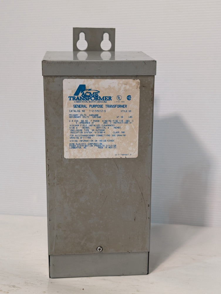 Acme Electric T-2-53012-S General Purpose Transformer, 240x480, 120/240V, 1PH