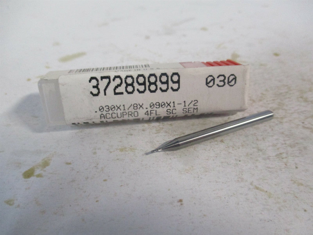(6501909) 0.03" x 0.09" x 1/8" x 1-1/2" OAL Solid Carbide 4Fl Square End Mill