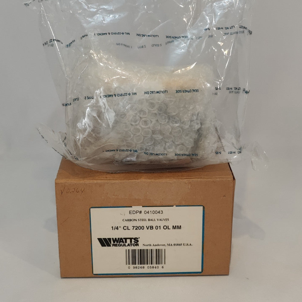 Watts Regulator 1/4" Carbon Steel Ball Valve CL 7200 VB 01 OL MM