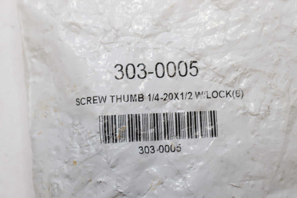 (6-Pk) Thumb Screw With Lock 1/4"-20 x 1/2" 303-0005