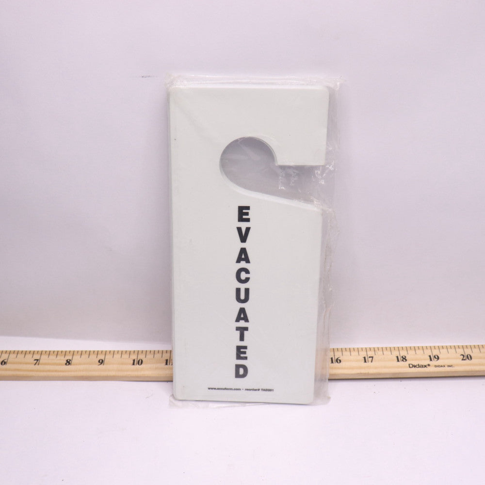 (10-Pk) Accuform Lumi-Glow Door Knob Hanger Tag Evacuated 9" L x 4" W x 0.015"