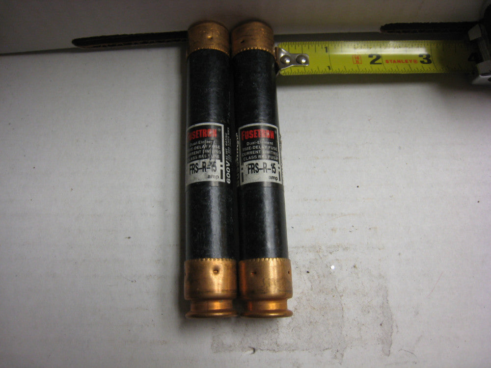 Bussman Fusetron FRS-R-15 Lot of 2 NEW old shelf stock