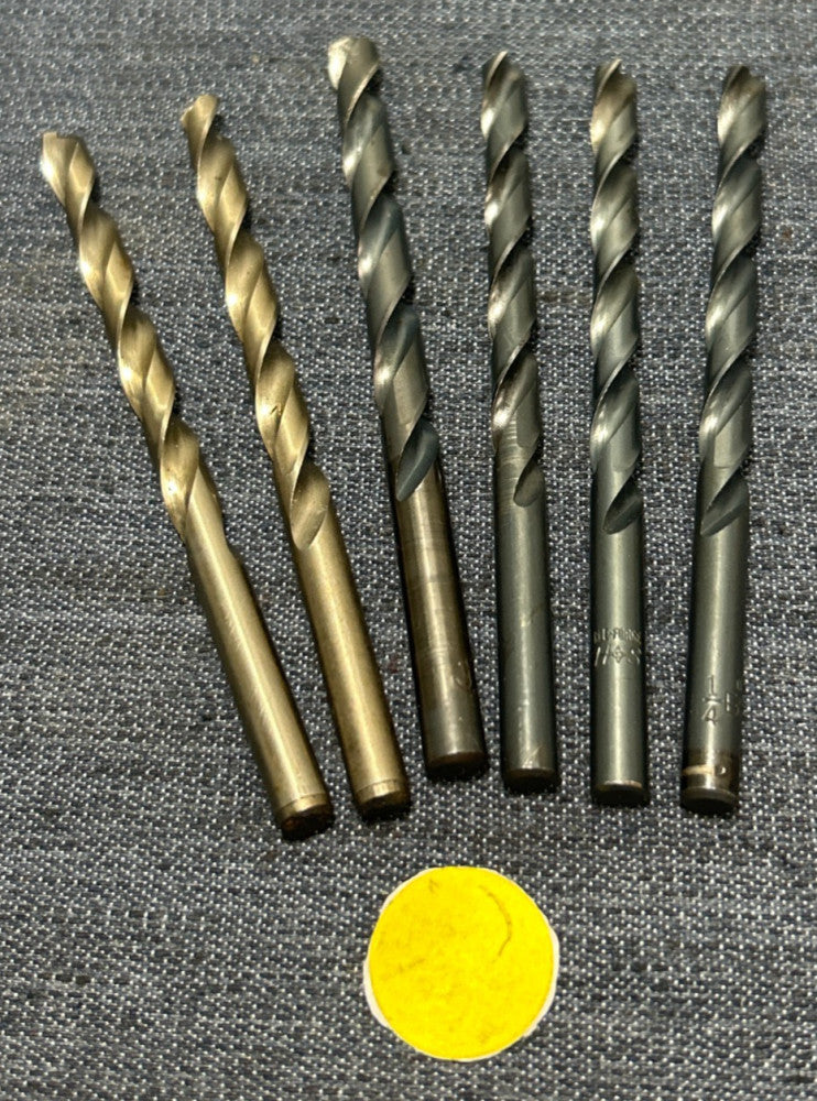 RIGHT HAND DRILL BIT ASSORTED BRANDS CUT DIAMETER 1/4" LOT OF 6
