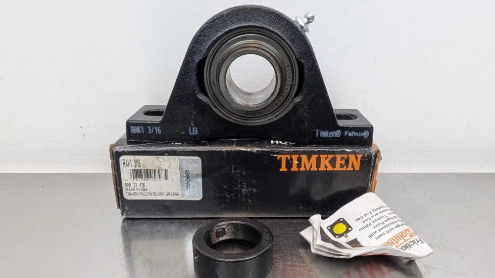 Timken RAK1-3/16 Pillow Block Bearing w/ Locking Collar 1-3/16" ID