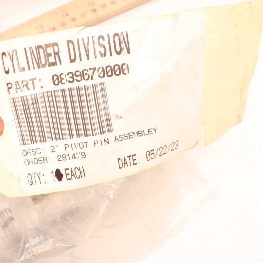 Cylinder Division Pivot Pin Assembly 2" 0839670000