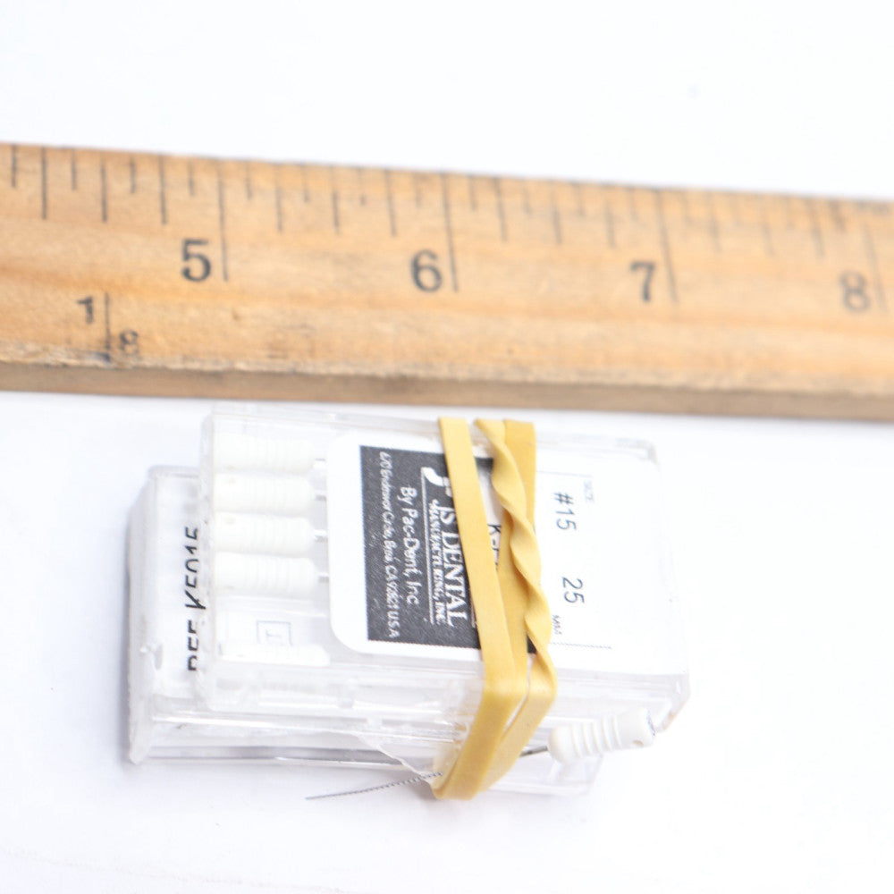 (21-Pk) K-File ISO Plastic Handle Stainless Steel Size 15 25mm K5015