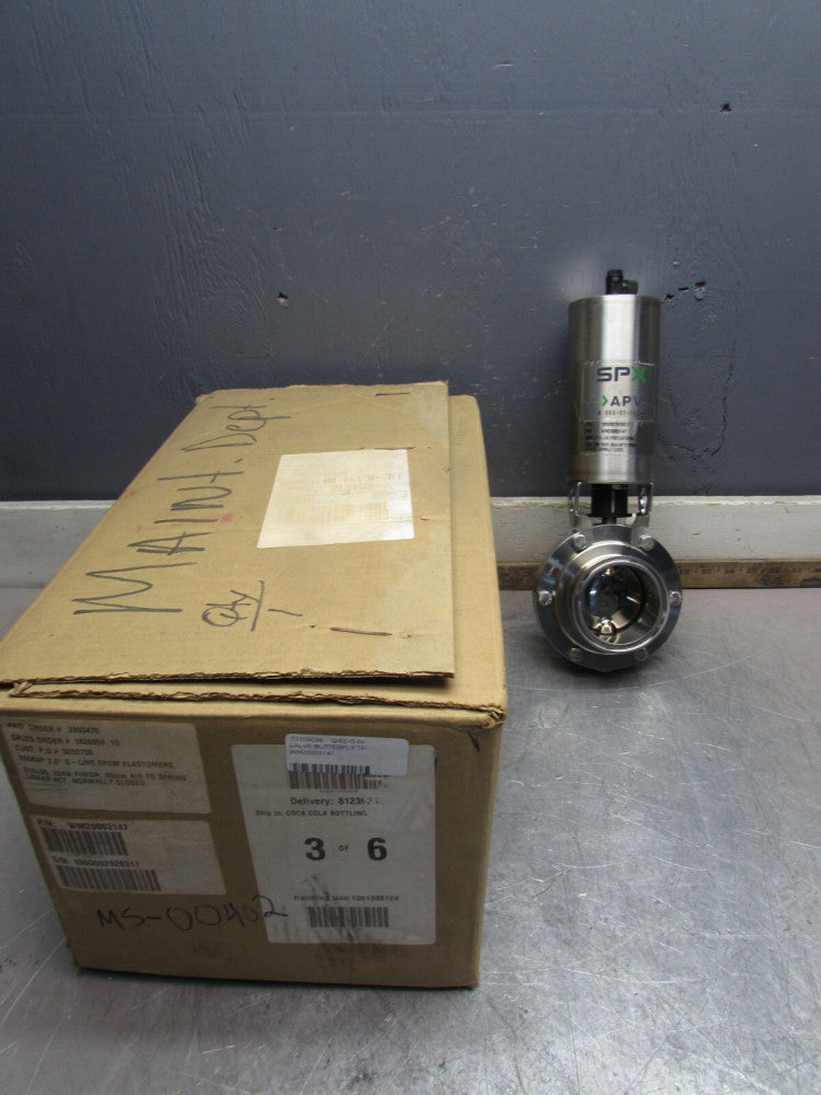 NEW! SPX WM20003147, 3" ,Stl SS BUTTERFLY SANITARY VALVE, 200BVP, S-LINE, NIB!