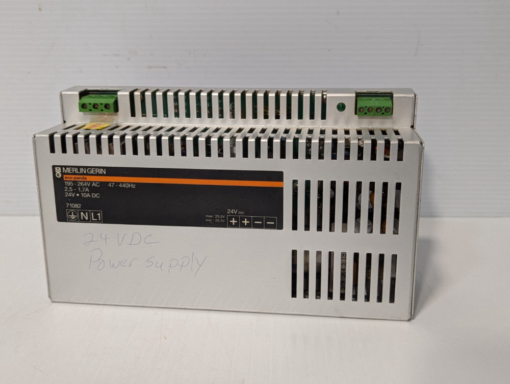Merlin Gerin 71082 power supply, 24VDC@10A out, 195-264VAC in, 6.073.604