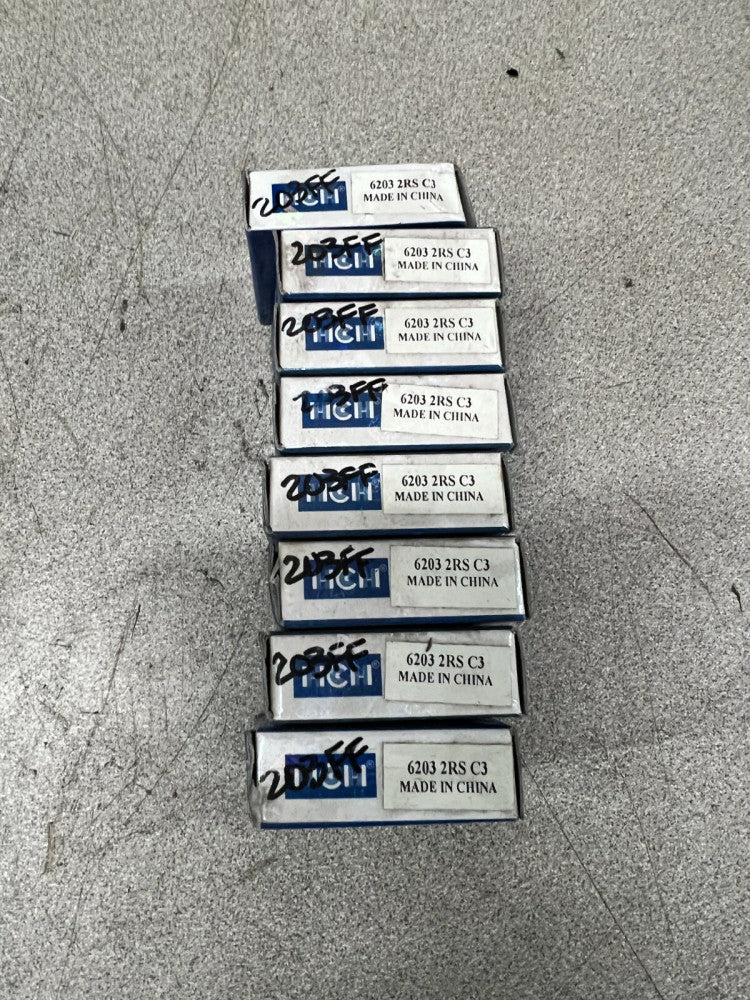 LOT OF 8 NEW IN BOX NEW IN BOX HCH BALL BEARING 6203 2RS C3
