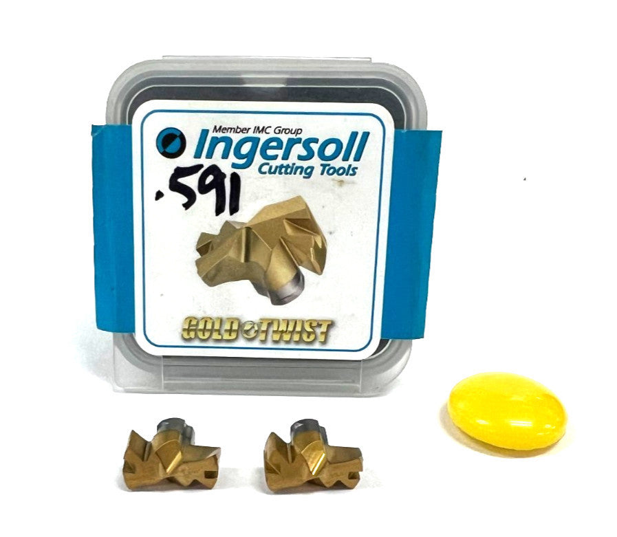 INGERSOLL TPF1500R01 IN2505 REPLACEABLE FLAT BOTTOM TIP CUTTING DIA .591 LOT OF2