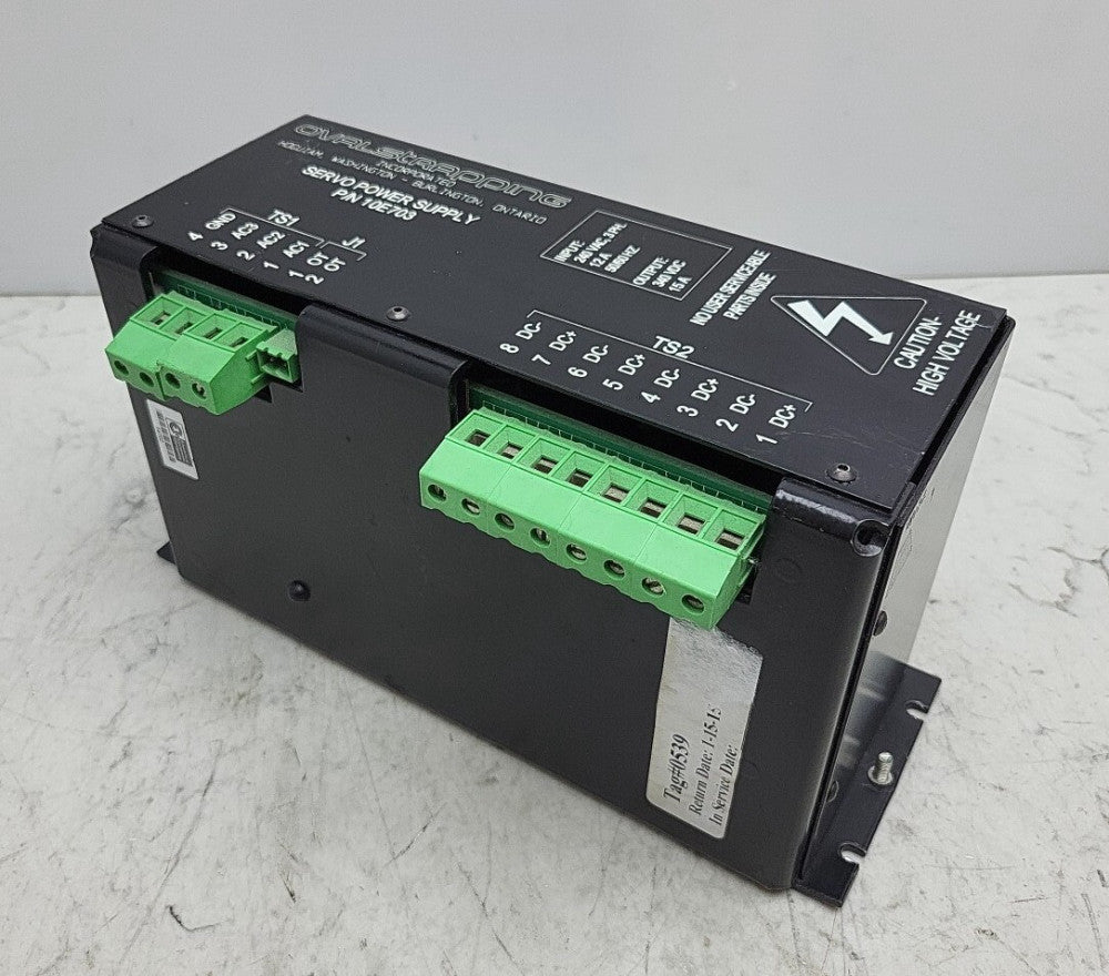 Oval Strapping 10E703 Servo Power Supply 240 Vac 12A Input 340 Vdc 15A Output