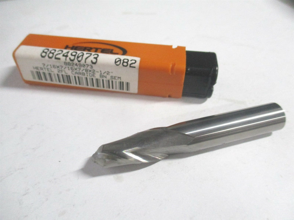 (E599924502) 7/16" x 7/8" x 7/16" x 2-1/2" OAL Solid Carbide 2Fl Ball End Mill