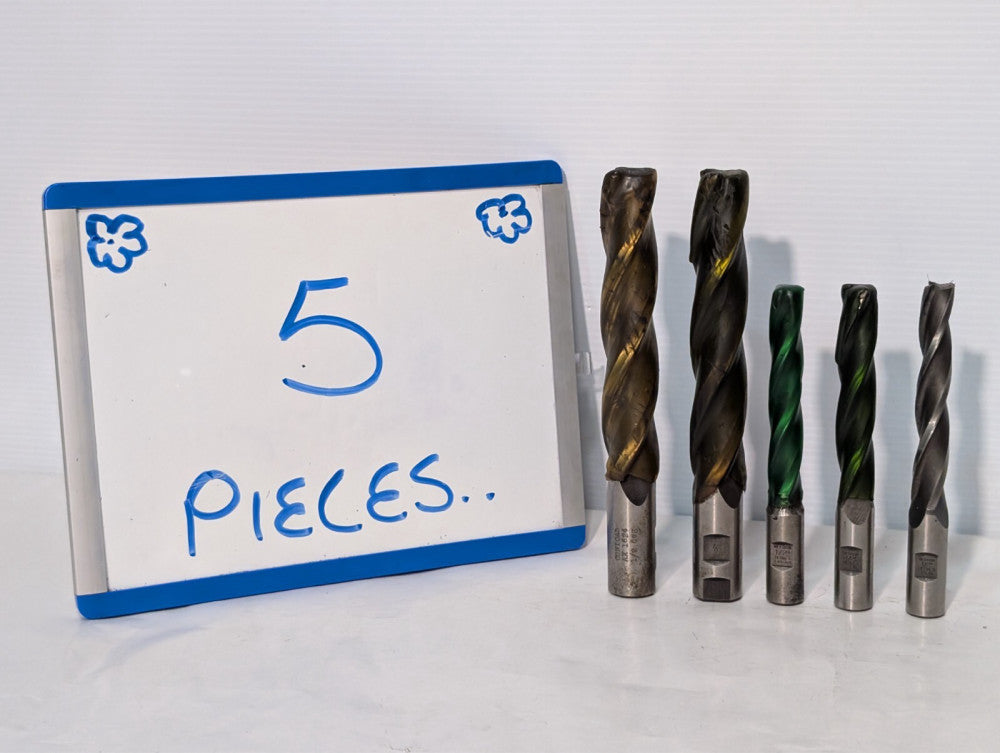 Lot of 5 Tapered End Mills, Weldon + Conical, 1/2 Deg, AX 1624, FB1-HS, 175-HS