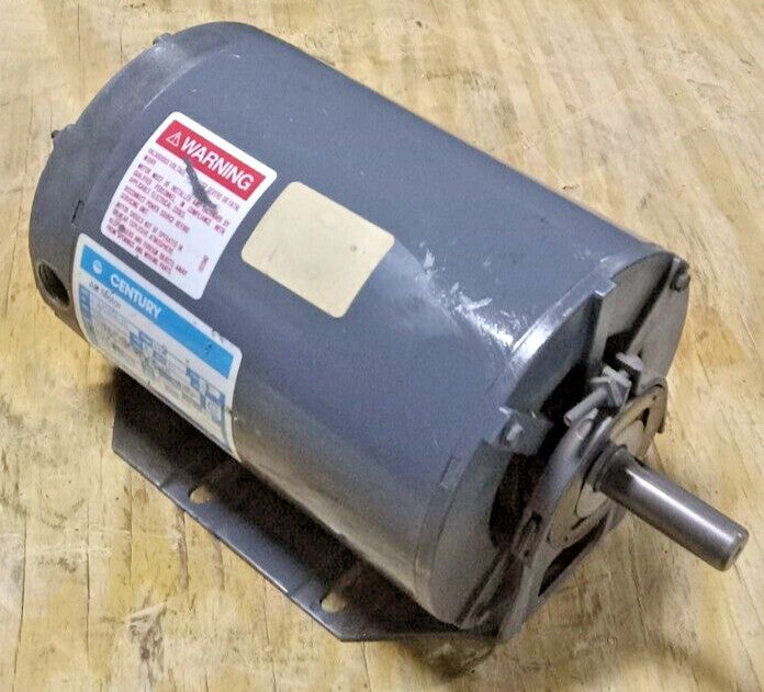 CENTURY 1/2 HP AC ELECTRIC MOTOR 208-230 VAC 1Ø 3450 RPM 48Z FRAME 7-142866-20