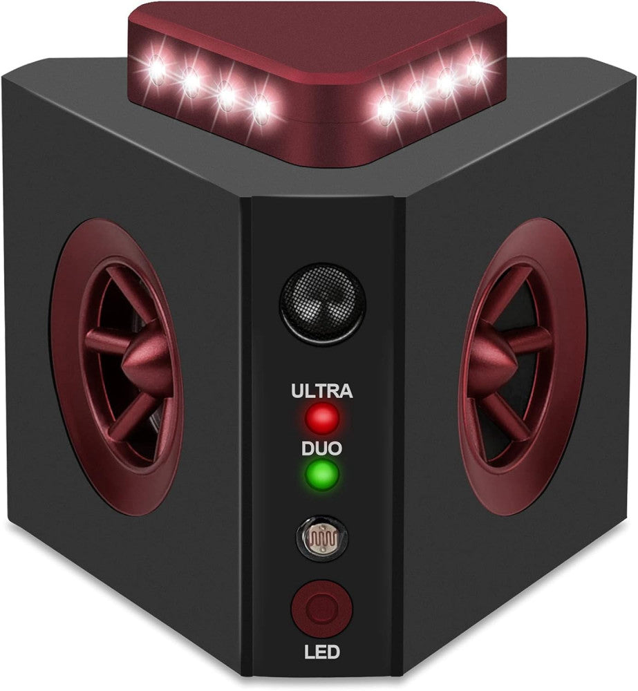 4-in-1 Ultrasonic Rodent Repellent Plug-in Electronic Mice Burgundy, Black