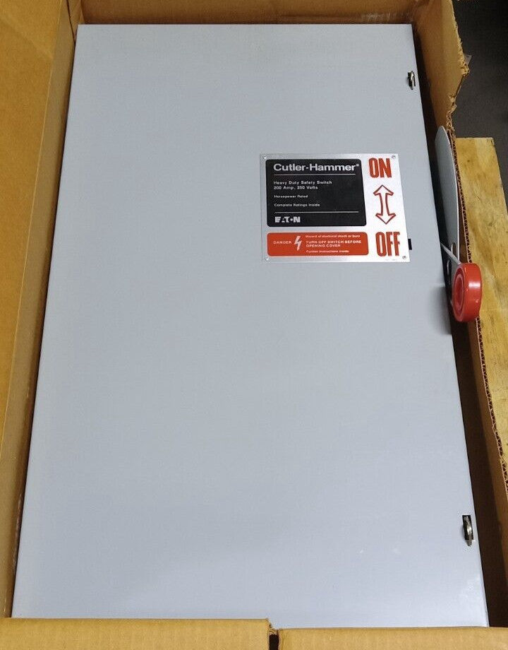 NEW EATON CUTLER HAMMER DH224NGK 200 AMP SAFETY SWITCH DISCONNECT 2 POLE FUSIBLE