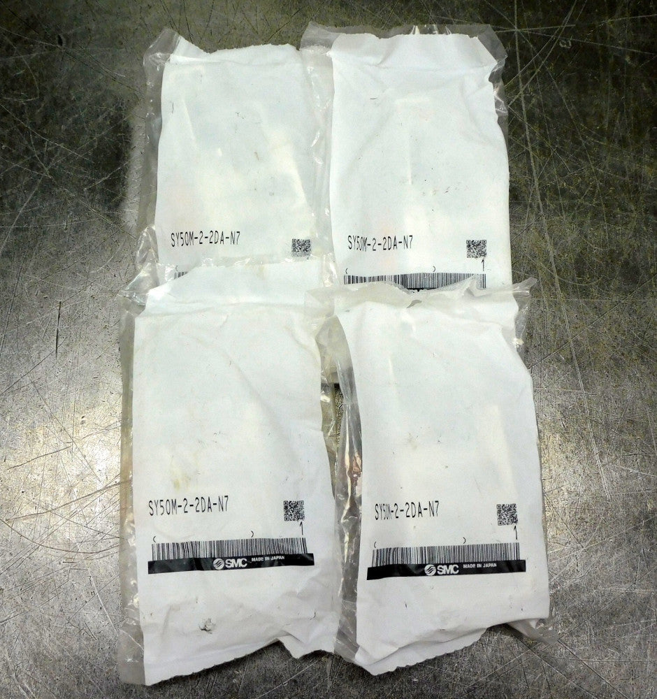 SMC SY50M-2-2DA-N7 Manifold Exhaust Block Bottom Port Lot of Four (4)