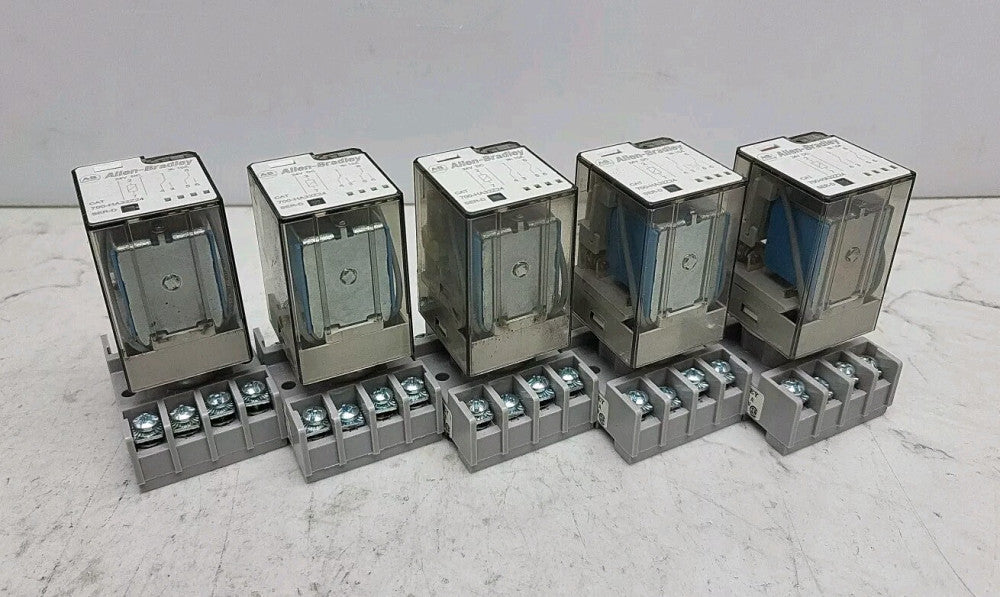 5 Pack Allen Bradley 700-HA32Z24 Series D 24V Relay With 700-HN125 Series A Base