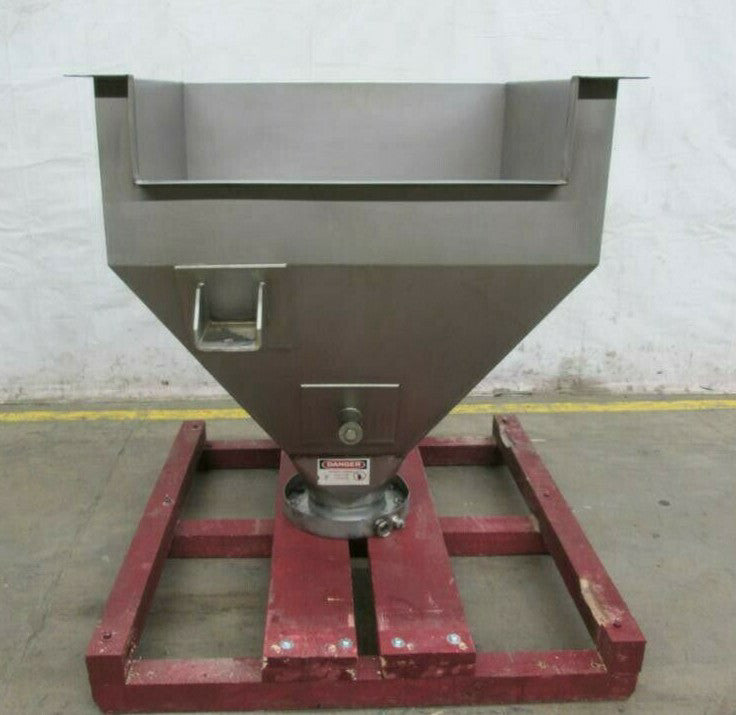 15ft³ Stainless Steel Hopper 43" x 43" x 43" deep w/ 10"ID Flanged Discharge