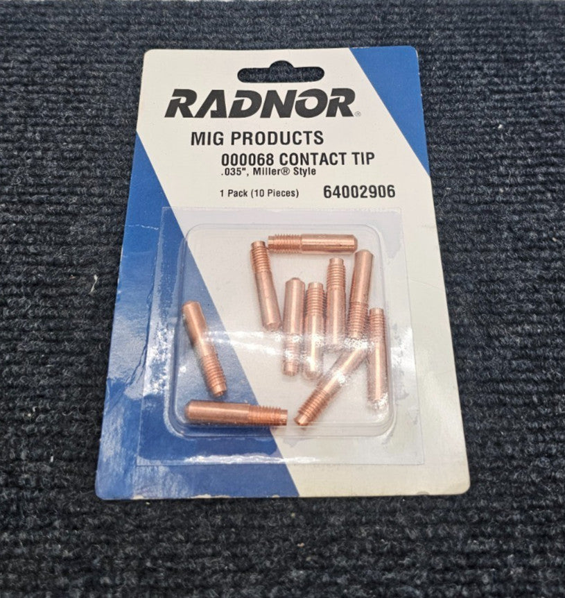 (30 PIECES) Radnor 64002906: 000068 Contact Tips .035" Miller Style