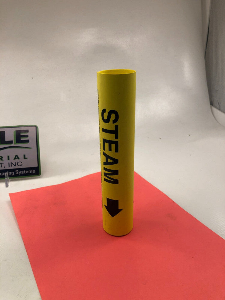 (5-pk) SETMARK 34338 SNAP-AROUND PIPE MARKER "STEAM" BLACK ON YELLOW