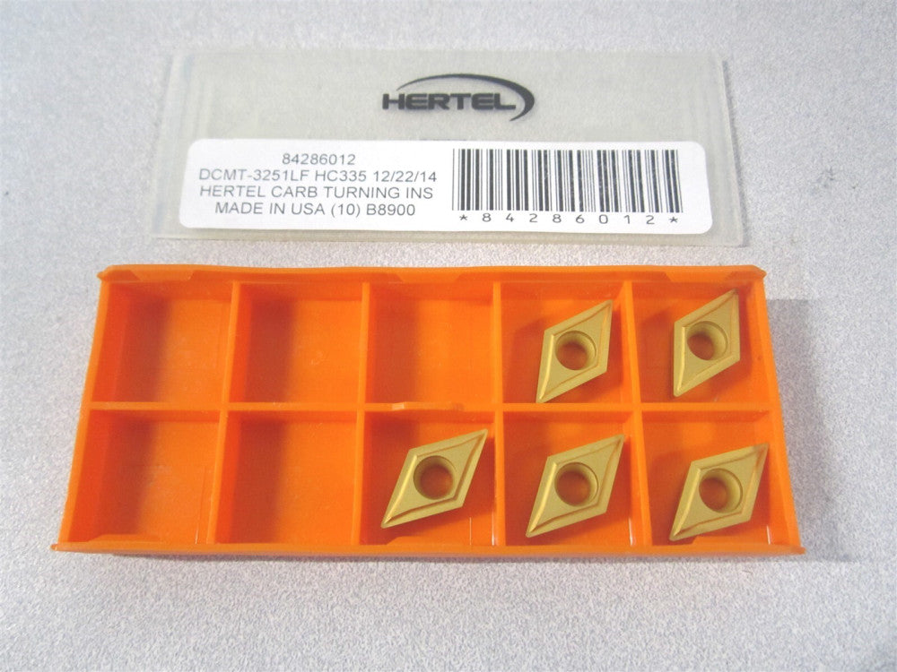 (1000288) DCMT3251LF HC335 Carbide Diamond Turning Insert - Pack of 5