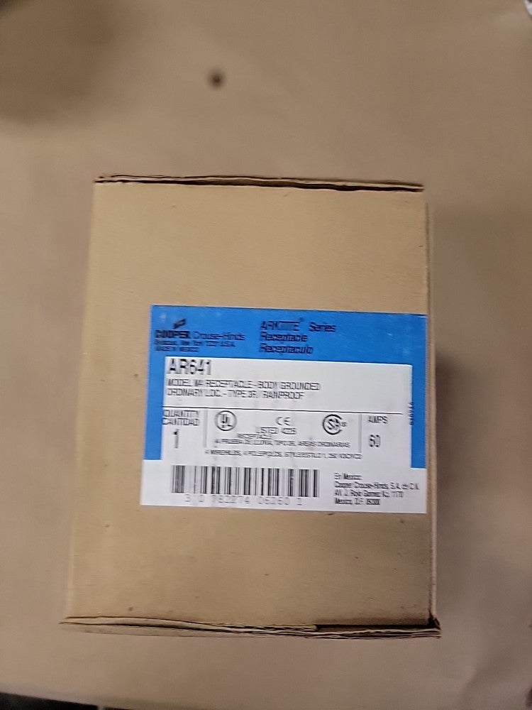 NEW SEALED BOX Crouse-Hinds AR641 60-Amp Pin&Sleeve RECEPTACLE 60A 4W4P 600Vac