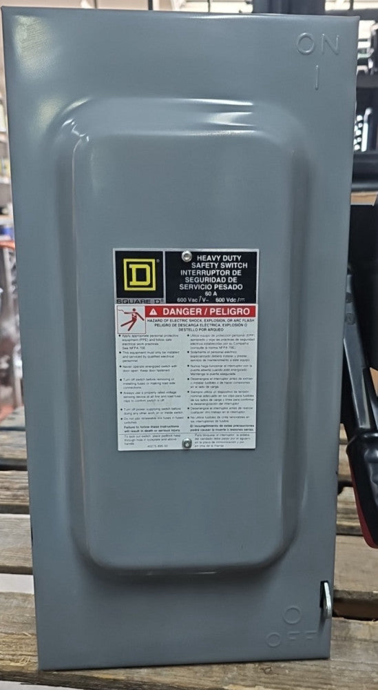 New Square D HU362 Safety Switch 60A 3P 600V Non- Fusible