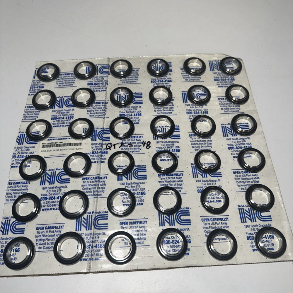 Nor Cal Products NW-25-CR-SV-316L centering ring (SS) with FKM O-ring lot of 36