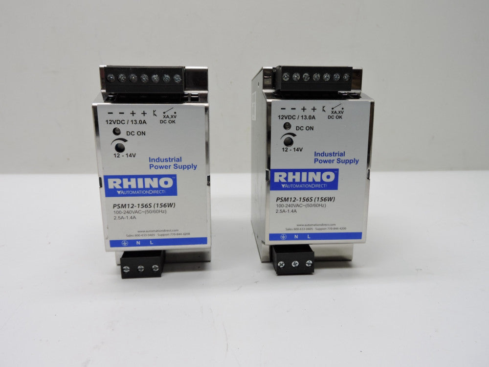 (Lot of 2) - Rhino Automation Direct 12V PSM12-156S Power Supply 156W NOB NEW!