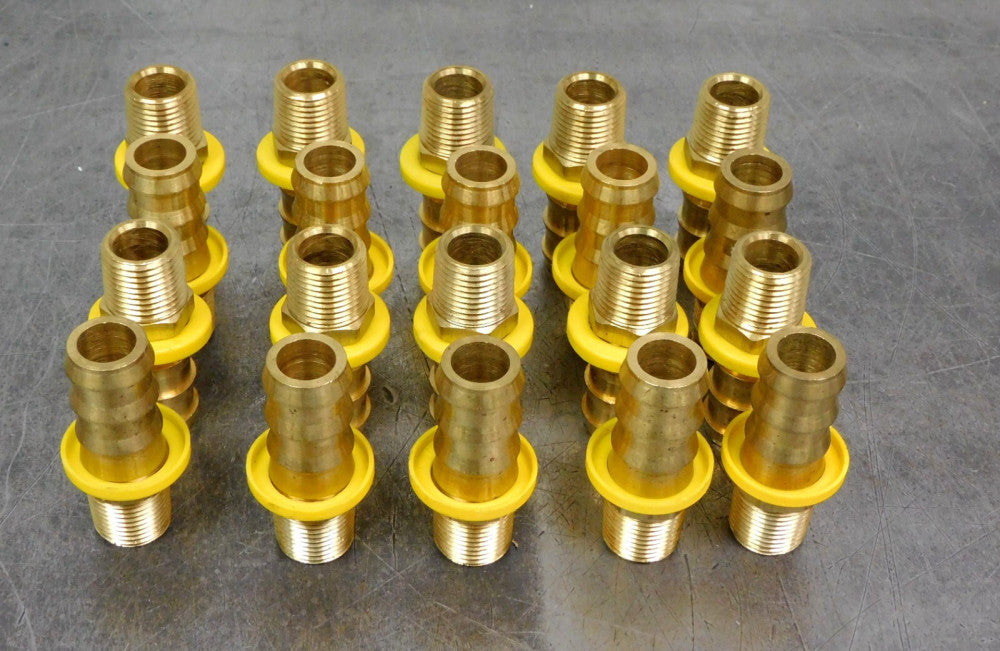 3/4" Hose Barb x 1/2" Male NPT Brass Adapter Threaded Fitting Lot of Twenty (20)