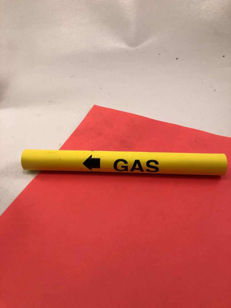 (8-pk) SETMARK 33405 SZ-10 SNAP-AROUND PIPE MARKER "GAS" BLACK ON YELLOW