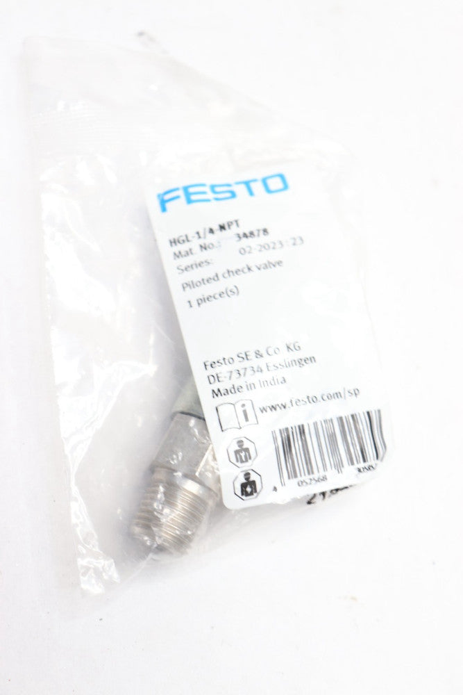 Festo Check Valve Piloted Non Return NPT 1/8-27 HGL-1/4-NPT