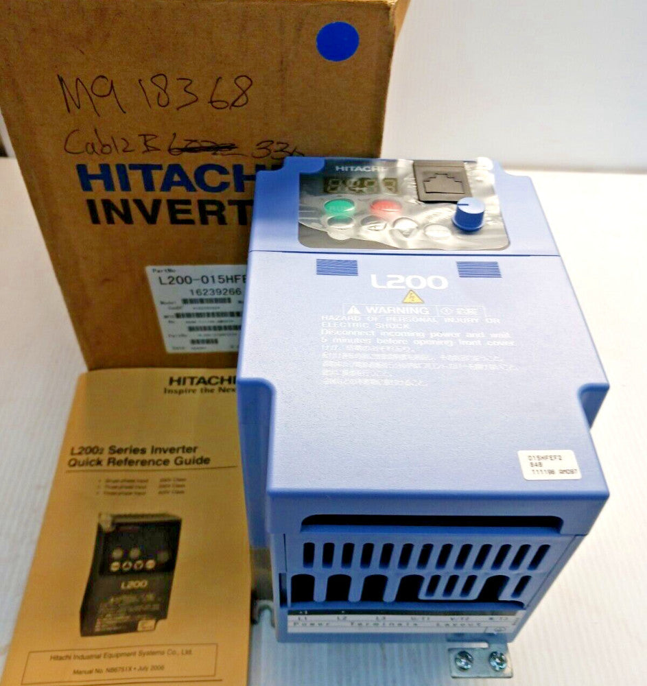 NEW HITACHI 1.5 KW 2 HP AC INVERTER DRIVE 380-480 V 3PH L200-015HFEF2