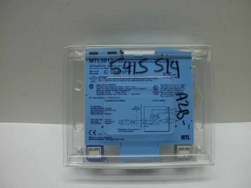 MEASUREMENT TECHNOLOGY MTL5012 SINGLE-CHANNEL SWITCH/PROXIMITY DETECTOR INTERFAC