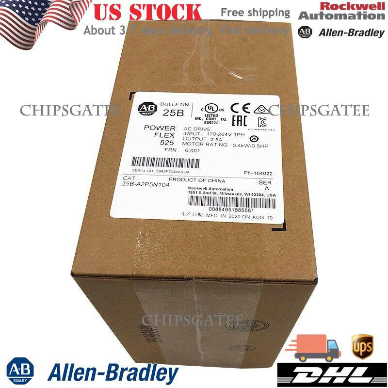 New 25B-A2P5N104 Power 525 AC Drive 0.4kW/0.5HP FREE 25BA2P5N104 US Free Tax