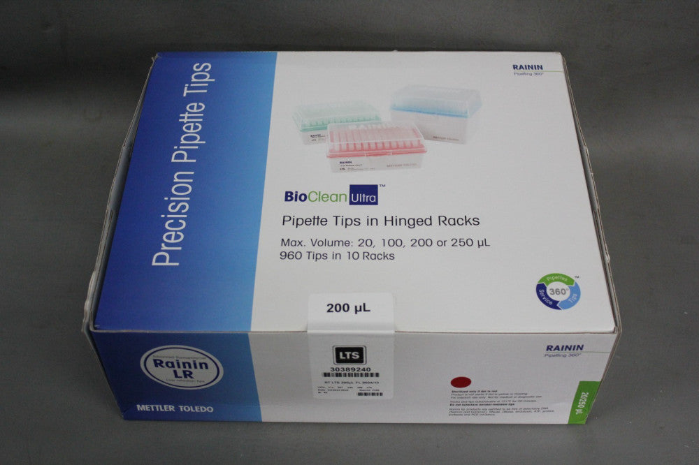 NEW CASE OF 960 RAININ BIOCLEAN ULTRA PIPETTE TIPS 200uL 30389240