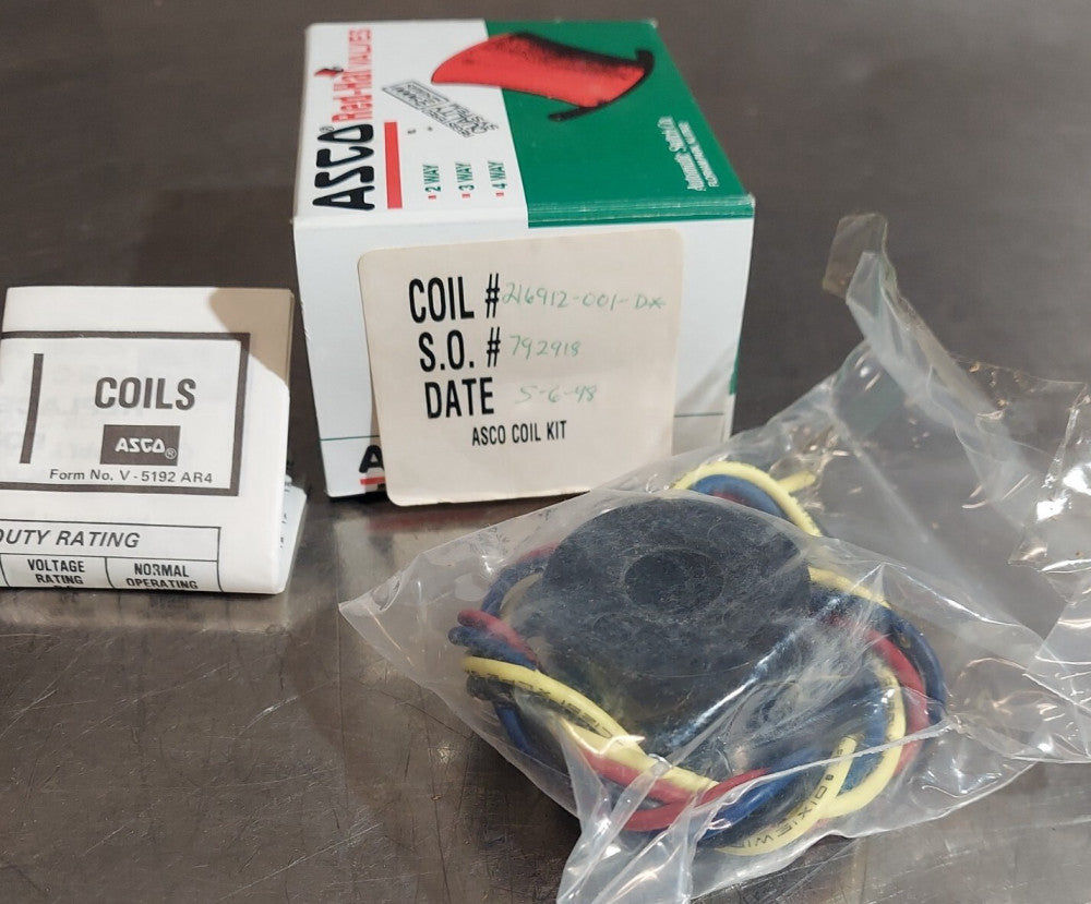 ASCO 216912-001-D Asco Solenoid Coil 120/240V DUAL VOLT. COIL