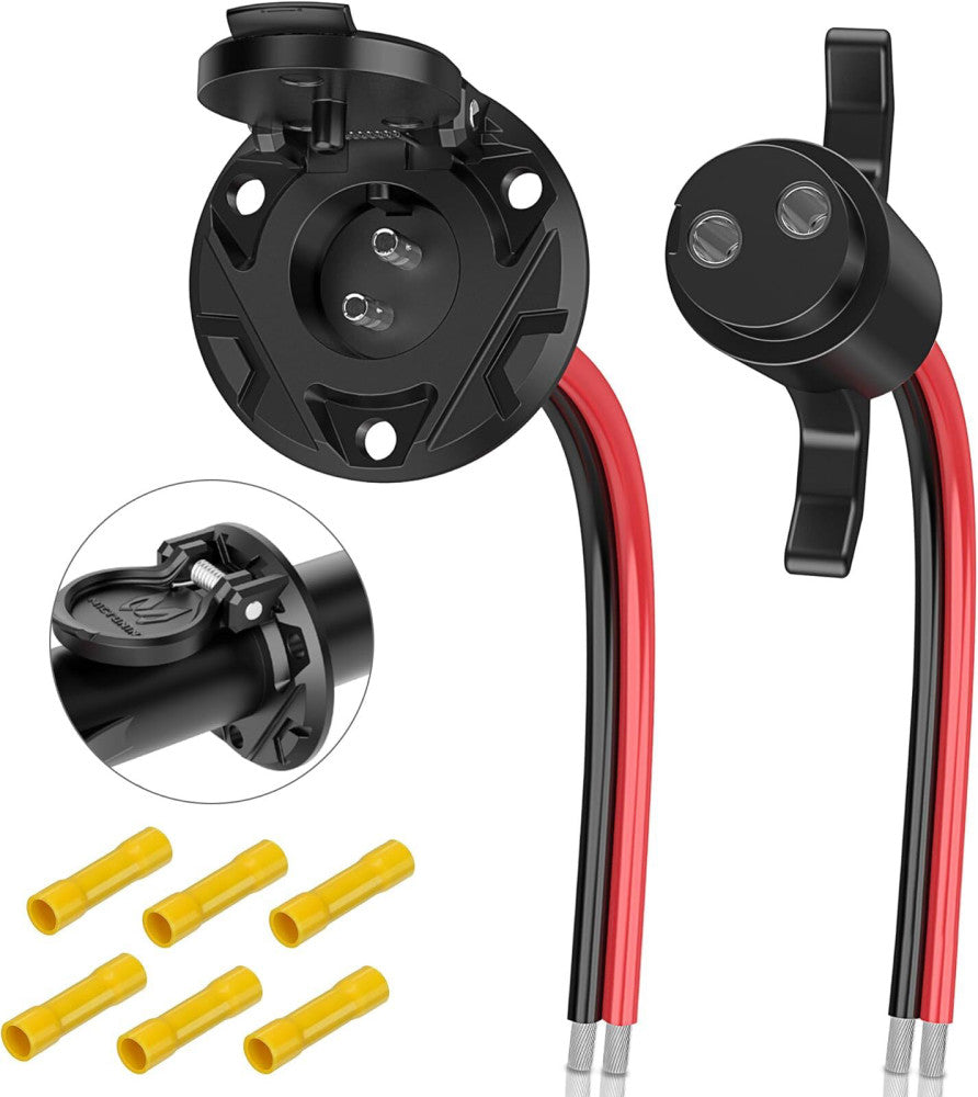 12/24V Trolling Motor Plug & Socket, 2 Wire 8 Gauge Quick Male Female Connectors