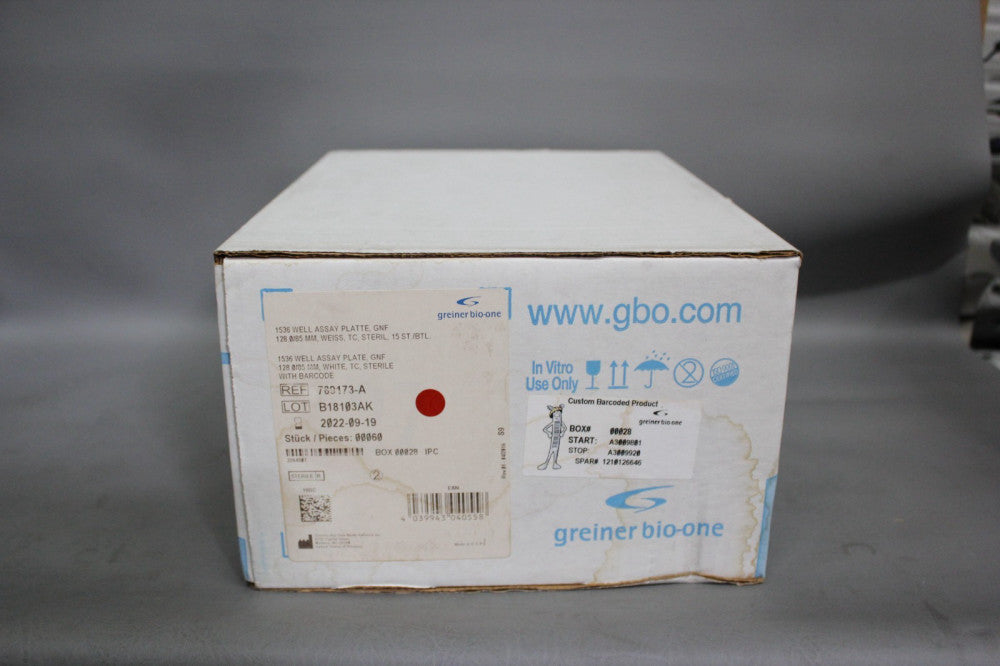 60 NEW GREINER STERILE 1536 WELL ASSAY PLATE WITH BARCODE 789173-A EXP 2022