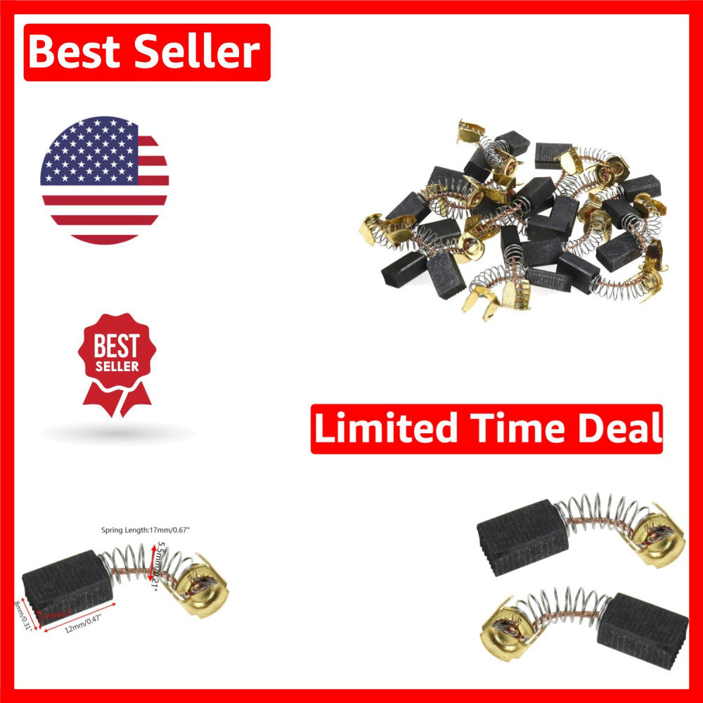 20 Carbon Brushes 12mm x 8mm x 5mm - Enhance Performance of Your Electric Motors