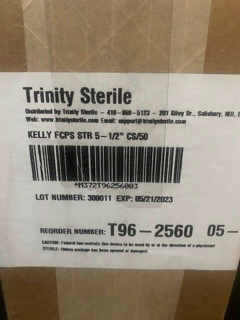 (Box of 50) Kelly Hemostatic Forceps - Kelly Forceps, Sterile, 5-1/2" - T96-2560