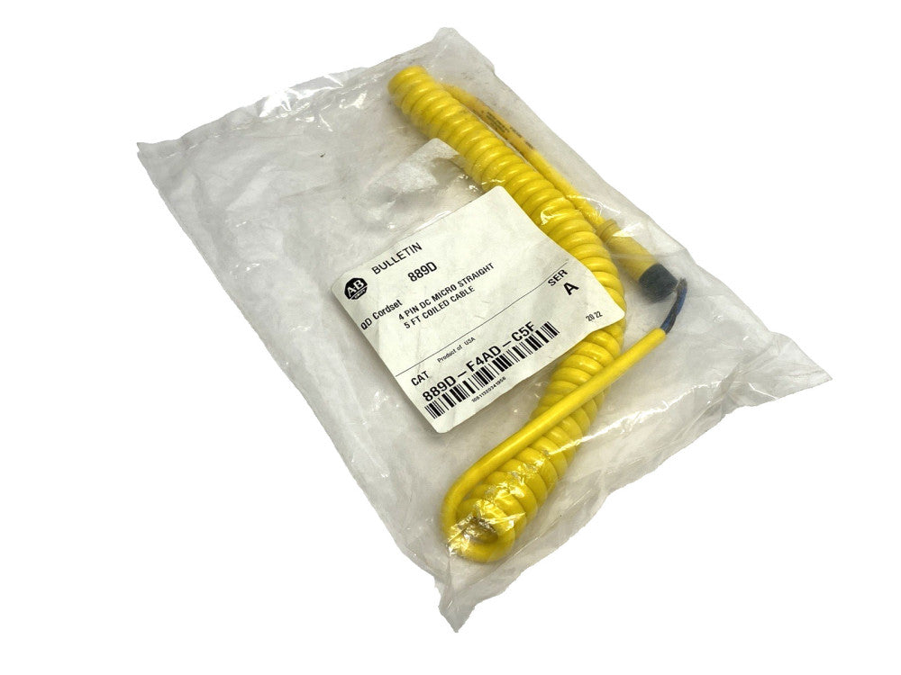 Allen Bradley 889D-F4AD-C5F Single-Ended Coiled Female Connector Cordset Ser. A