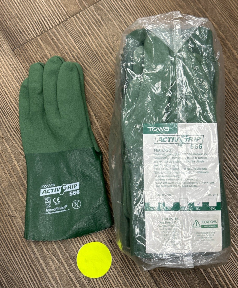 TOWA 566 ACTIV GRIP MICRO FINISH GLOVES SIZE LARGE PACK OF 12