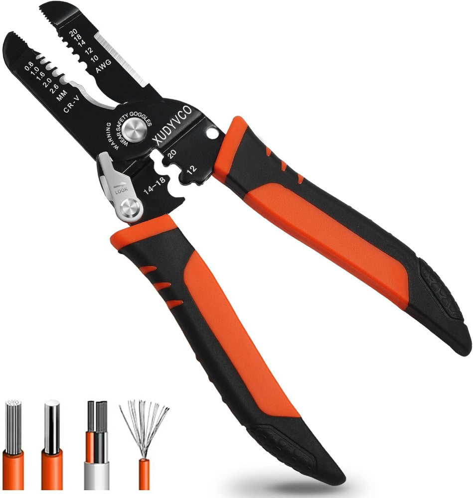 5-In-1 Wire Stripper Tool, 3rd Generation 7 INCH, Orange and Black