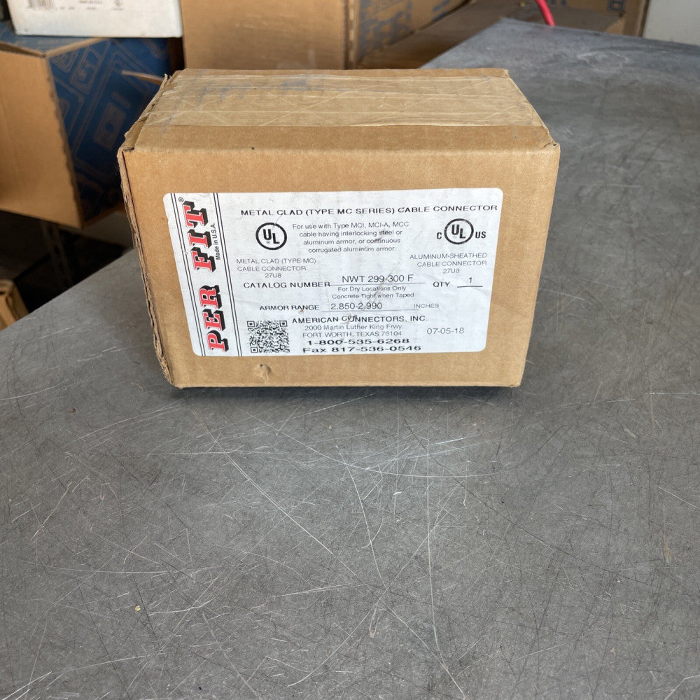 Per Fit Metal Clad Cable Connector Non Watertight Type MC Series WT 299 300 F