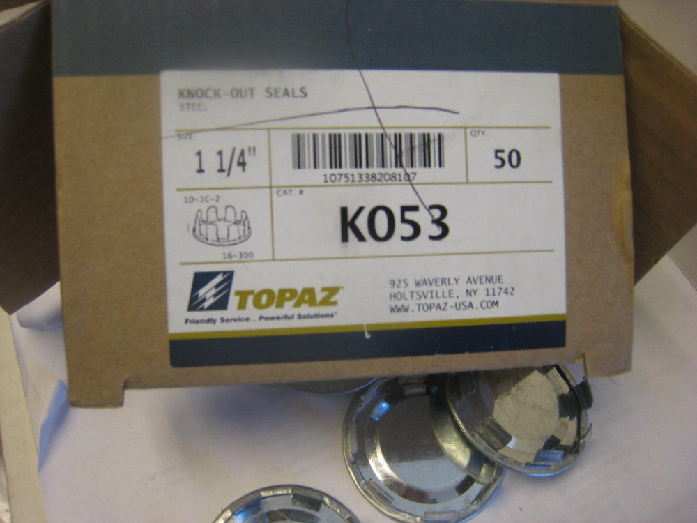 50 TOPAZ KNOCK-OUT SEALS 1 1/4” K053